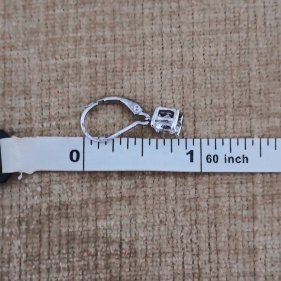 925 Silver Leverback Rhinestone Earrings - Picture 3 of 6